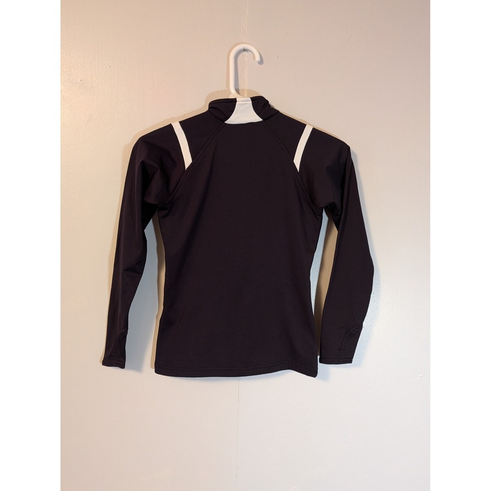Augusta Sportswear Kids Black White Full Zip Track Jacket Thumbholes Small